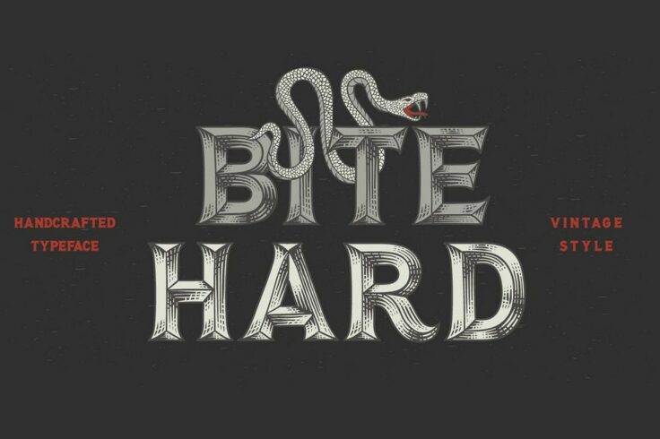 View Information about Bite Hard Vintage 3D Font
