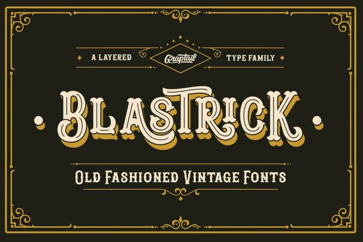 View Information about Blastrick Vintage 3D Layered Font
