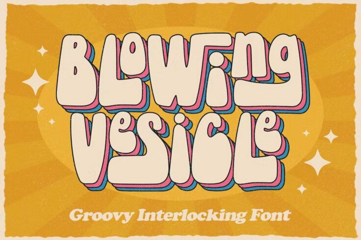 View Information about Blowing Vesicle Groovy Psychedelic Font