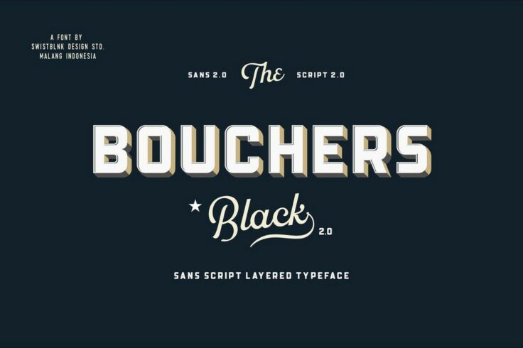 View Information about Bouchers Retro Layered Shadow Font
