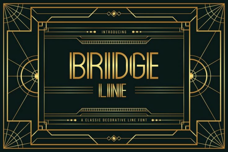 View Information about Bridge Line Elegant Art Deco Font