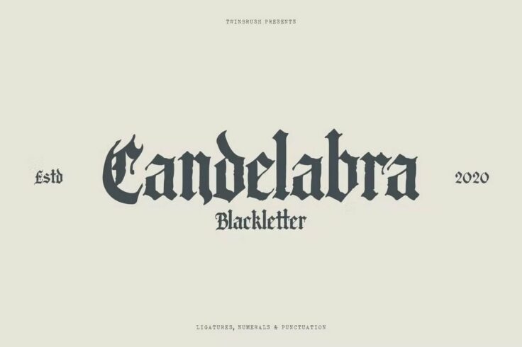 View Information about Candelabra Medieval Blackletter Old English Font