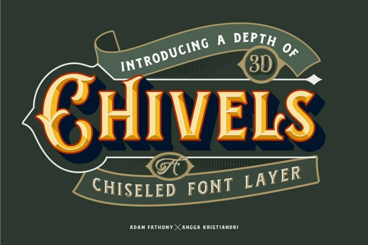 View Information about Chivels Vintage Chiseled 3D Font