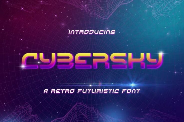 View Information about Cybersky Retro Futuristic Cyberpunk Font