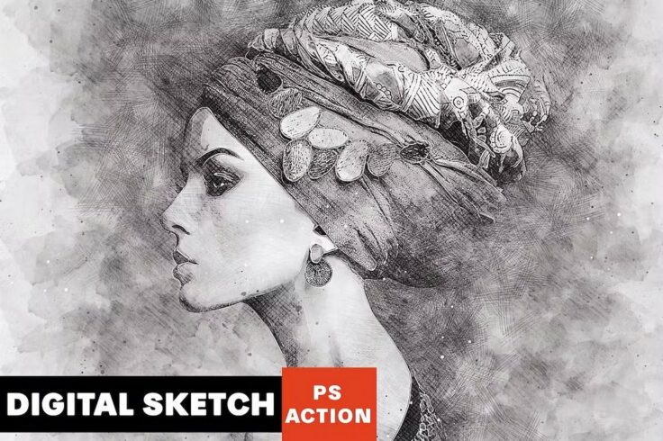 View Information about Digital Sketch Effect Photoshop Action