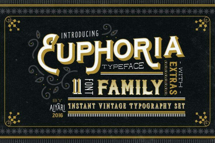 View Information about Euphoria Vintage 3D Font Family
