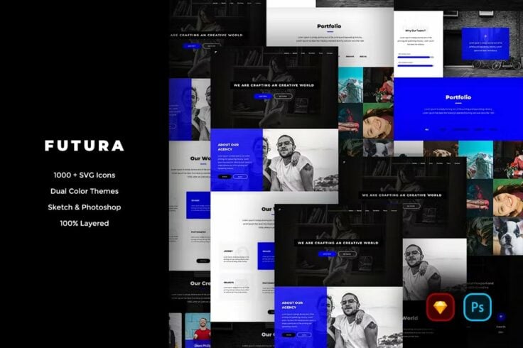 View Information about Futura Creative Website UI Kit for Sketch