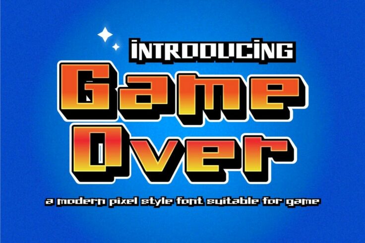 View Information about Game Over Pixel-Style Gaming Font