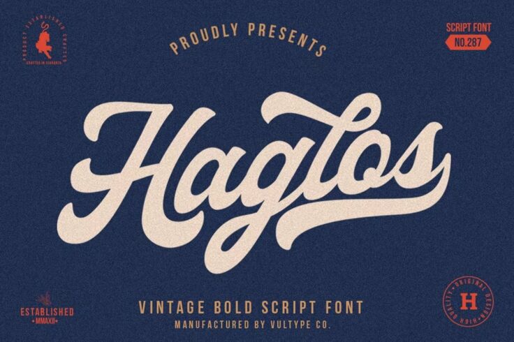 View Information about Haglos Bold Baseball Script Font
