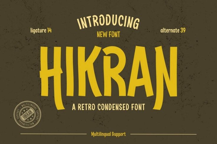 View Information about Hikran Retro Condensed Font