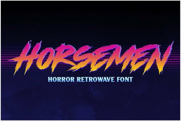 View Information about Horsemen Horror Retrowave Font