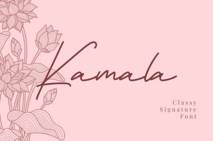 View Information about Kamala Feminine Signature Font