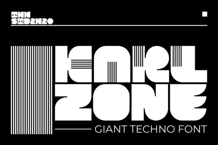 View Information about KARL Zone Techno Block Letter Font