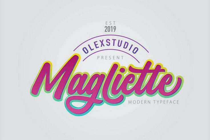View Information about MAGLIETTE Script Retro Font