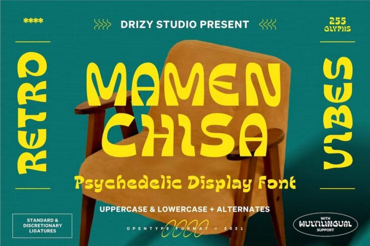 View Information about Mamenchisa Psychedelic Display Font