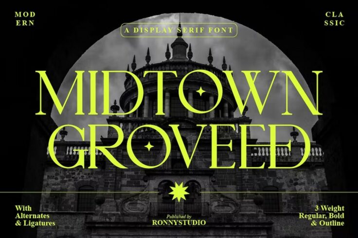 View Information about Midtown Groveed a Modern Serif Font