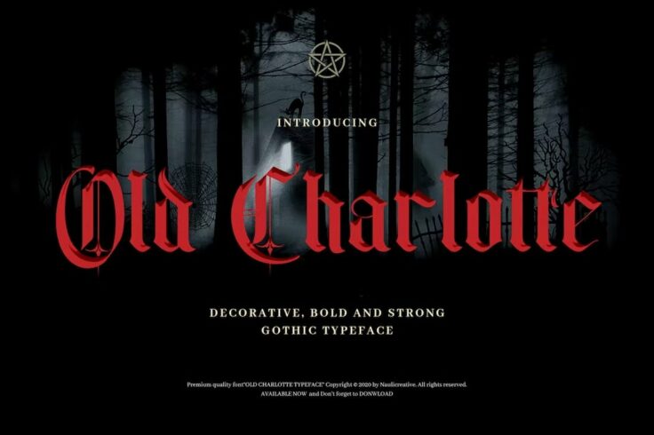 View Information about Old Charlotte Decorative Gothic Medieval Font
