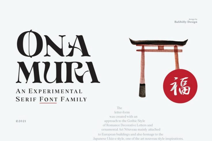 View Information about Onamura Experimental Art Nouveau Font