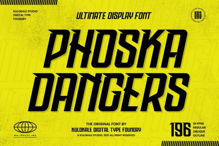 View Information about Phoska Dangers Game Techno Display Font