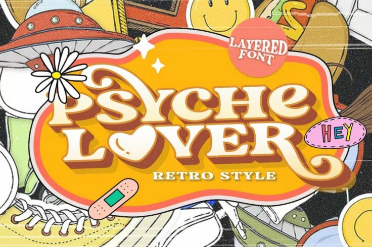 View Information about Psyche Lover Layered Retro Psychedelic Font