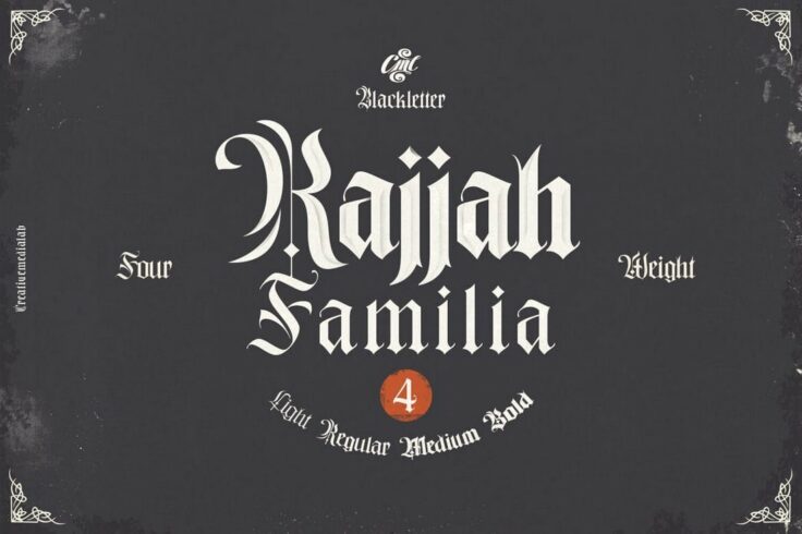 View Information about Rajjah Familia Blackletter Font Family