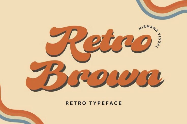 View Information about Retro Brown Vintage 70 Style Font