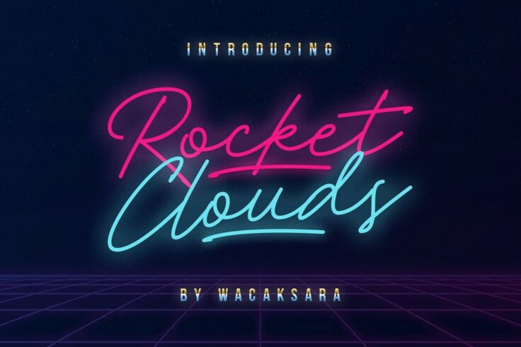 View Information about Rocket Clouds Monoline Script Retro Font