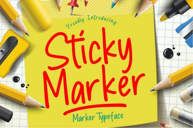 View Information about Sticky Marker Creative Marker Font