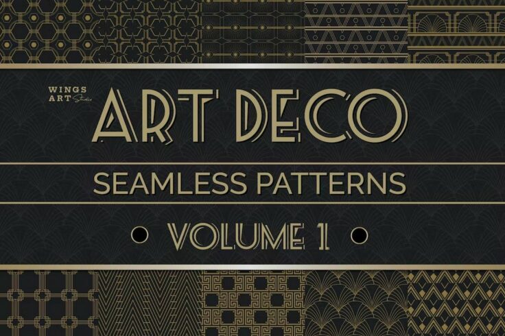 View Information about Vintage Art Deco Seamless Patterns Vol 1