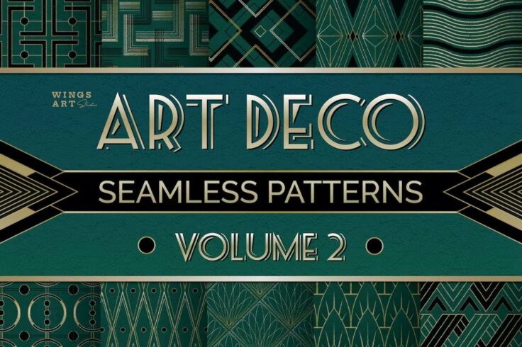 View Information about Vintage Art Deco Seamless Patterns Vol 2